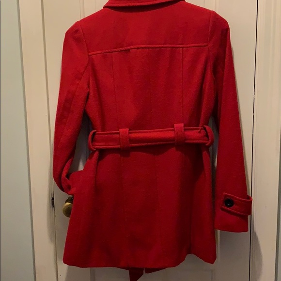 Red Wool Toggle Coat - Picture 4 of 6